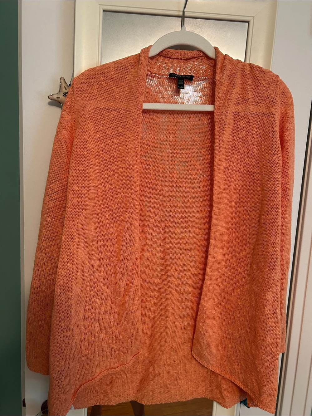 Eileen Fisher Coral Knit Open Cardigan PM
